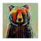 Stupell Industries Abstract Colorful Painted Black Bear Canvas Wall Art